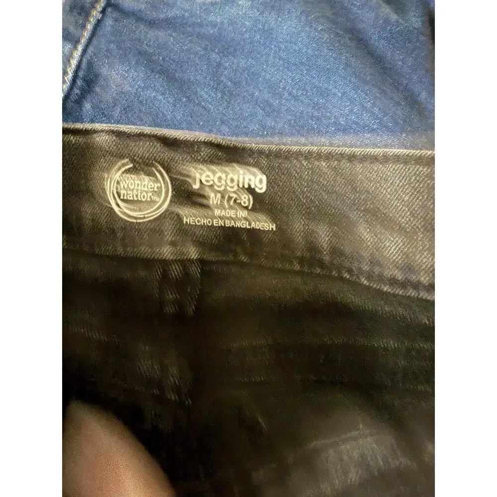 Wonder Nation Jegging Jeans Youth Medium 7-8 Distressed Stretch‎ Denim Lot